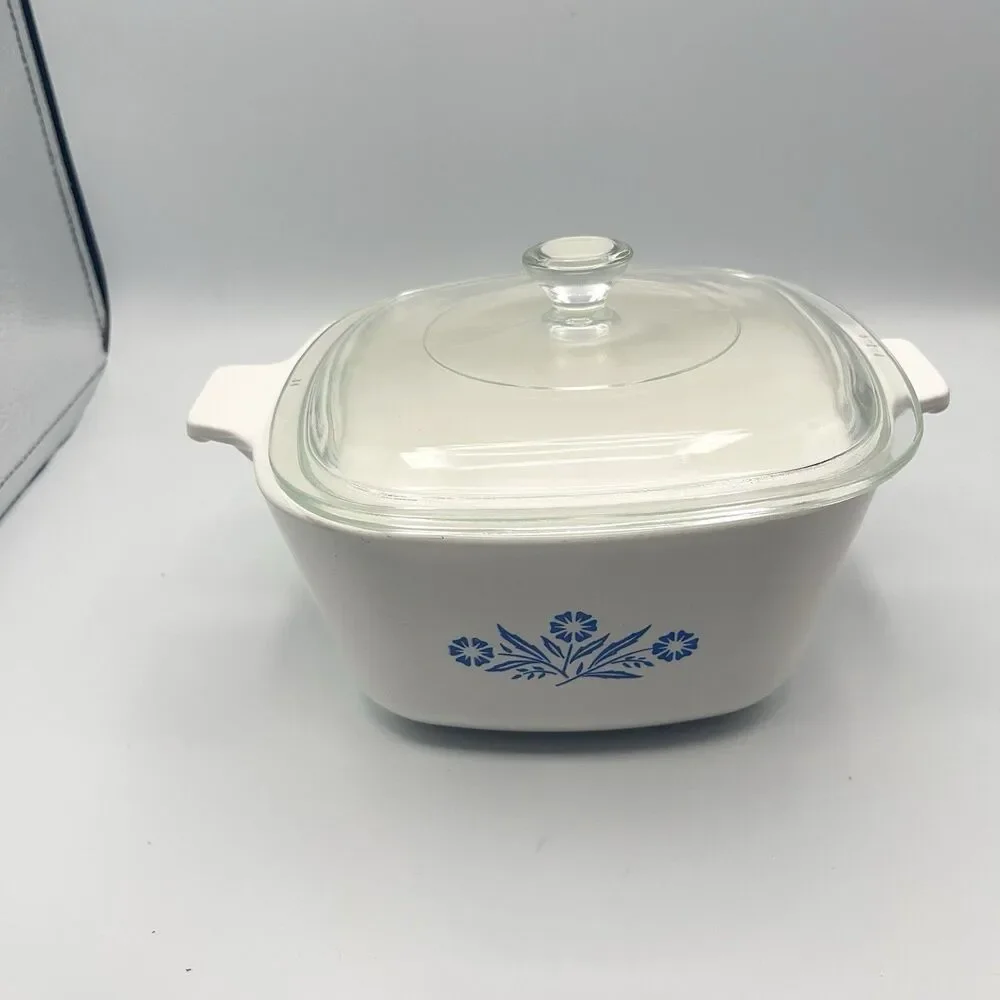 Vintage CorningWare 1 3/4 Qt P-1 3/4-B Casserole Lid P-7-C Cornflower Blue 1966